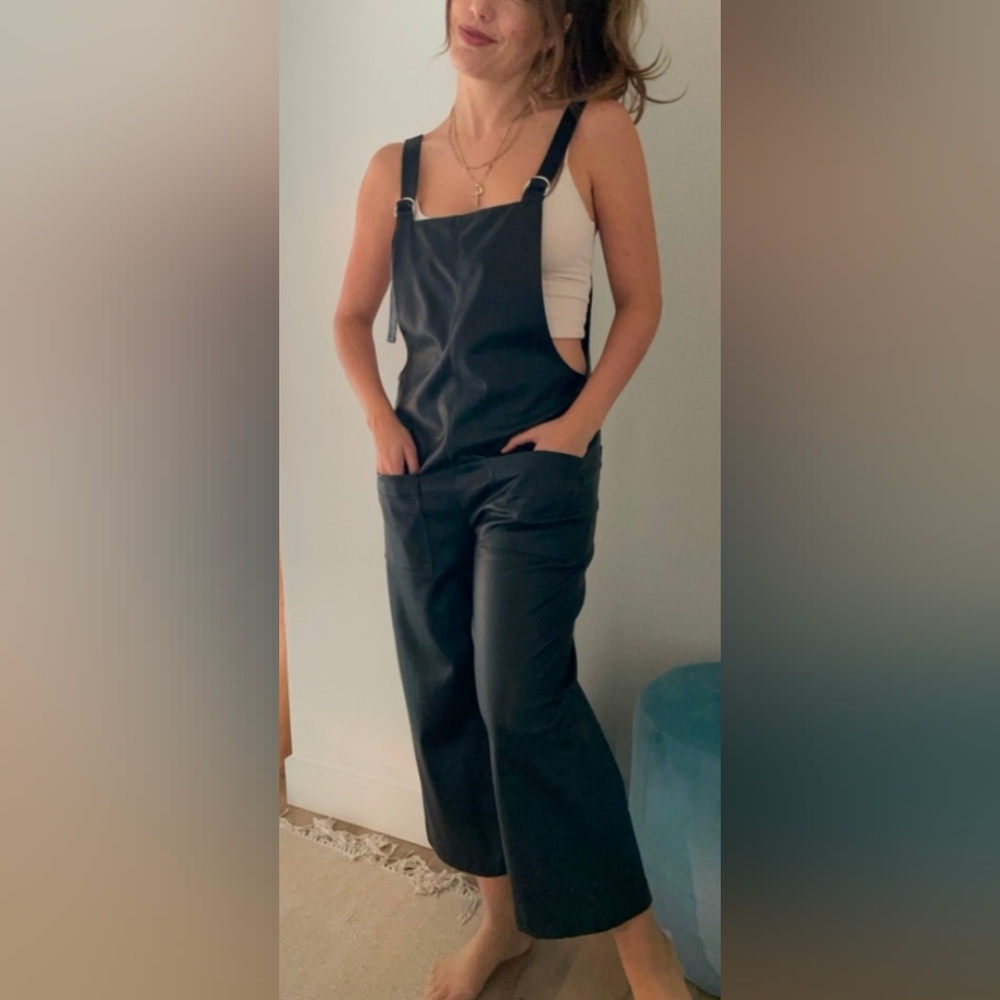 Zara Vegan Leather Overalls